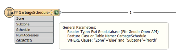 Viewing a WHERE clause on a reader feature type